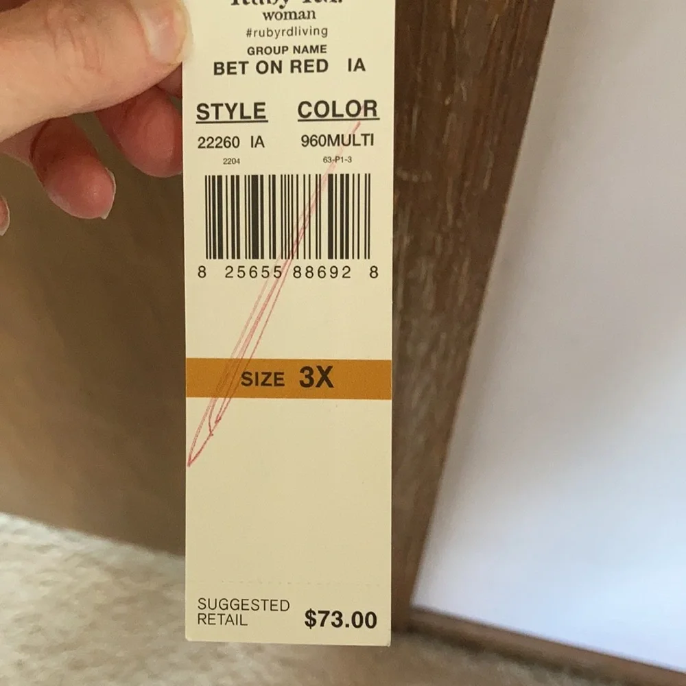 Ruby Rd sweater stripes black with pink red white gray casual office size 3X - Picture 11 of 17